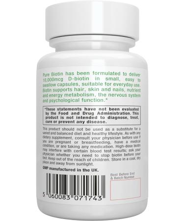 Biotin 10,000mcg High Strength Supplement - 180 Small Tablets for Hair, Skin & Nails - Lab Verified, Vegan & Hypoallergenic by Igennus - Buy Online on GoSupps.com