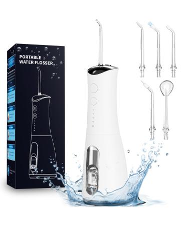 Water Dental Flosser Pick for Teeth - 4 Modes Cordless Portable Water Flosser for Teeth Cleaning with 5 Jet Tips 300ML Rechargeable Oral Irrigator for Home Travel IPX7 Waterproof
