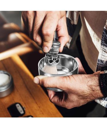 Minkissy Stainless Steel Shaving Bowl & Brush Set - Stylish Wide Mouth Shaving Set for Men | Premium Grooming Essentials - Buy Online on GoSupps.com