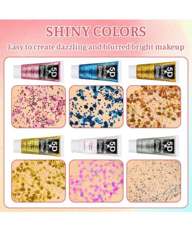  AYBUY Glitter body gel festival 25 ml liquid gel mermaid glitter for face hair lips nails makeup festival cosmetic silver - Buy Online on GoSupps.com