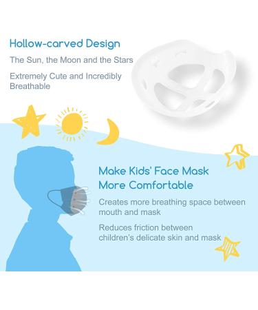 Kid Silicone Mask Bracket - Small 3D Face Frame for Cloth Mask (5 Pcs, Jelly Colors) - Buy Online on GoSupps.com