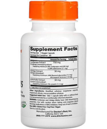 Buy Doctor's Best Ultra Cordyceps Plus - 60 Veggie Caps for Energy & Vitality - Buy Online on GoSupps.com