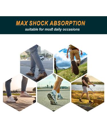Plantar Fasciitis Relief Heel Cups for Men & Women | Shock Absorption Heel Cushions & Protectors for Heel Pain Spur & Cracked Heels - Sizes W 6-9.5 / M 5-8.5 - Black - Buy Online on GoSupps.com