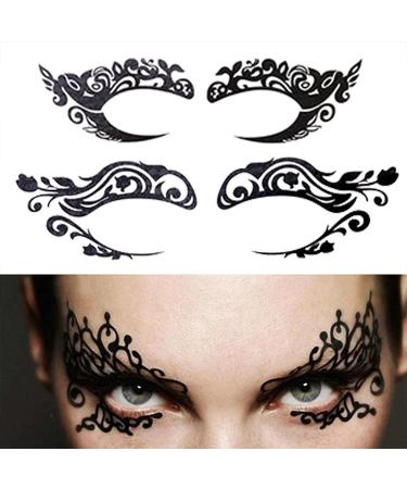 Eye Shadow Tattoo Sticker Makeup Transfer - Colorful Lace Party Stickers - 20pcs/10 Pairs - Buy Online on GoSupps.com