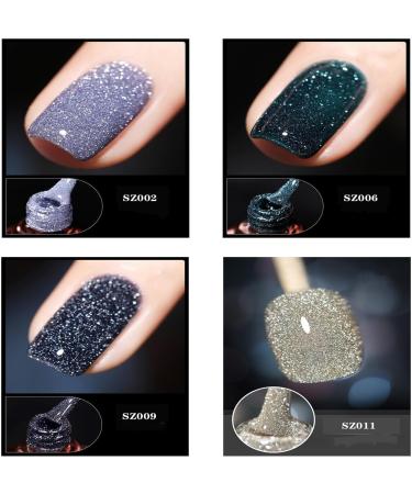 High Density Glitter Nail Polish 12 Colors Reflective Glitter Gel Nail Polish Set Holographic Glitter Nail Polish Manicure Set for Nail Art DIY Manicure and Pedicure at Home (Color : SE02 Size : - Buy Online on GoSupps.com