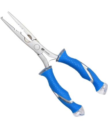 Cuda 8" Stainless Steen Freshwater Fishing Pliers, Needle Nose,Blue