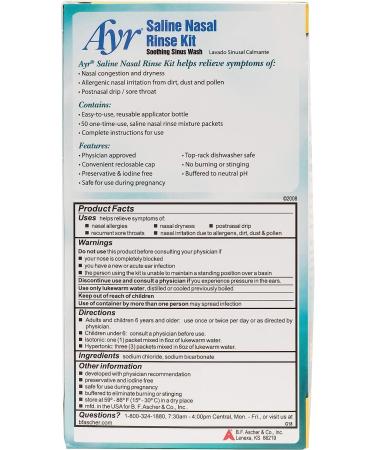 Buy Ayr Saline Nasal Rinse Kit - Soothing Nasal Relief Worldwide Shipping - Buy Online on GoSupps.com