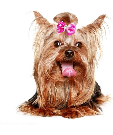 24PCS Small Dogs Hair Bows with Rhinestone - Puppy Grooming Accessories for Female Pets - Buy Online on GoSupps.com