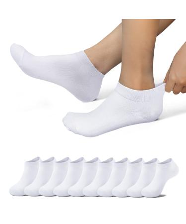 Eksher sneaker socks men and women 10 pairs of running socks short sports socks anti-sweat breathable running socks cotton 35-38 10*white