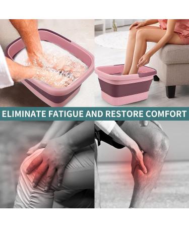 Relaxing 15L Foldable Foot Bath with Massage Nubs & Handle - Pink Foot Care Tub for Ultimate Relaxation - Buy Online on GoSupps.com