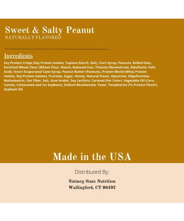 Nutmeg State Nutrition High Protein Snack Bar/Diet Bars - Sweet & Salty Peanut (7ct) - Trans Fat Free Aspartame Free Kosher Appetite Suppressant - Buy Online on GoSupps.com
