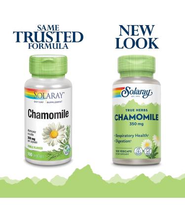 Buy Solaray Chamomile 350 mg - 100 VegCaps | Natural Sleep Aid & Calm - Buy Online on GoSupps.com