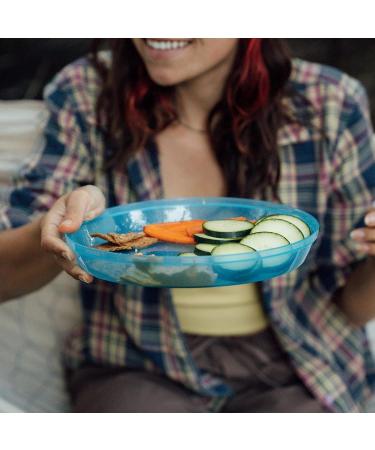 Sun Company Zero Plates - 4-Pack Stackable Nesting Plates for Camping | Dishwasher-Safe Dinnerware for Backpacking & RV | Space-Saving Travel Mess Kit (Blue Ice) - Buy Online on GoSupps.com