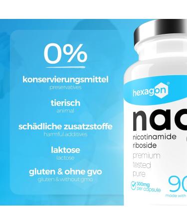 NAD+ Nicotinamide Riboside Chloride 300mg - Anti-Aging & Fatigue Support - 90 Vegan Capsules - Made in France - 3-Month Supply | Best NAD Booster - Buy Online on GoSupps.com