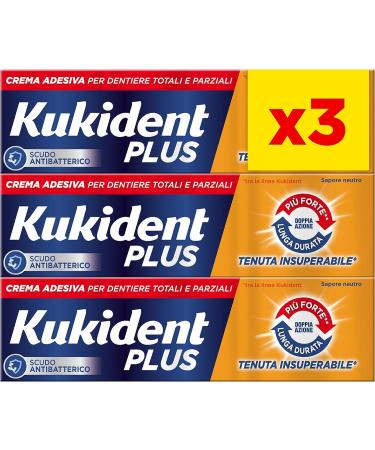 Procter Gamble Kukident Plus Unsurpassed bite bonding cream for total and partial dentures neutral taste pack of 3 x 35 g