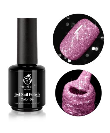 Beetles Reflective Gel Nail Polish Pink Winter Nails 1Pcs 15ML Pink Glitter All Season Color Soak Off Gel Polish Nail Art Manicure Salon DIY at Home R-Sparkle Pink - Buy Online on GoSupps.com
