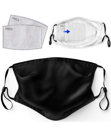 Primicity Face Mask with Filters - Reusable/Adjustable/Washable Black mask -Cotton fabric facemask - UK Seller Black Mask +5 Filters