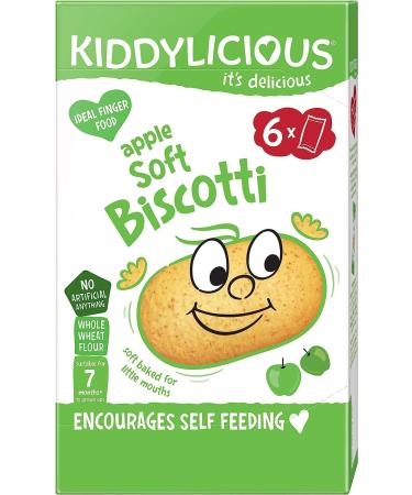 Kiddylicious Apple Soft Biscotti 7+ Months 6x20g - Healthy Snack for Babies - Buy Online on GoSupps.com