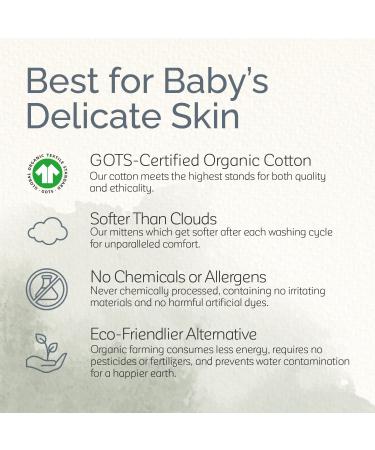 Organic No Scratch Mittens for Newborns - 8 Pack White Clouds - Soft and Warm Baby Gloves - Buy Online on GoSupps.com