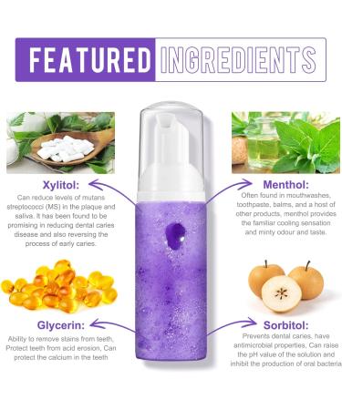 V34 Teeth Whitening Mousse - 1 Fl Oz - Purple Foam Toothpaste for Stain Removal & Brightening - Buy Online on GoSupps.com