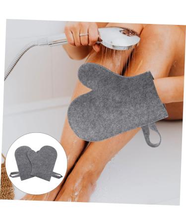 VILLCASE 2pcs White Felt Sauna Gloves - Body Scrub Mitt for Dead Skin Removal - Bath Scrubber Accessories - Buy Online on GoSupps.com