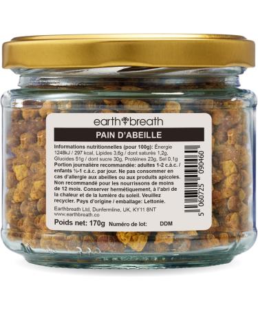 Earthbreath Pain d'abeille 170 g Perga/Ambrosia Pollen d'abeille naturellement ferment Soutien immunitaire Sans additifs artificiels - Buy Online on GoSupps.com