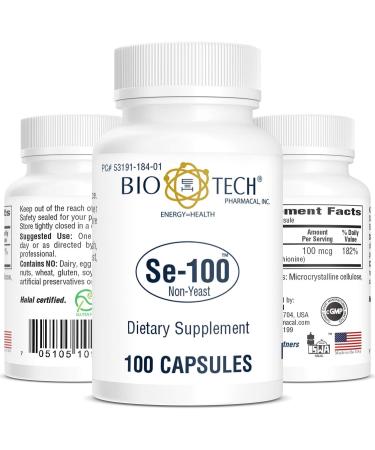 BioTech Pharmacal Se-100 Supplement - 100 Count | High-Quality Selenium Capsules - Buy Online on GoSupps.com