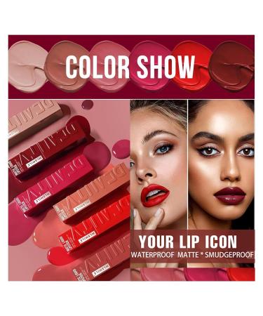 6 Colors Matte Liquid Lipstick Set - Waterproof Long Lasting Highly Pigmented Velvet Smooth Nude Lip Gloss | Perfect Gift Kit for Women - Buy Online on GoSupps.com