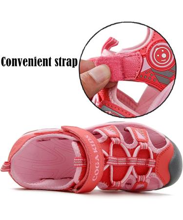 DADAWEN Kids Outdoor Water Sandals - Breathable Closed-Toe Athletic Shoes, Hot Pink (Size 3 Little Kid) - Buy Online on GoSupps.com