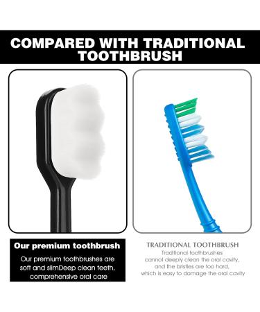 Buy Wllhyf Extra Soft Toothbrush Set - Micro Nano Fiber for Sensitive Gums - 6 PCS Adult & Child Toothbrushes (Black Green Pink) - Ideal for Oral Care & Gum Recession - Buy Online on GoSupps.com