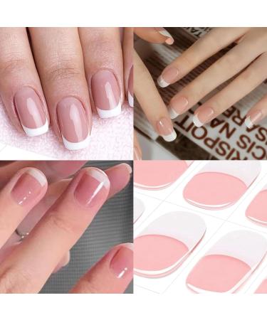 22Stickers Semi Cured Gel Nail Strips French Tip Stickers French Manicure Stickers Gel Nail Stickers Ice Transparent Nude Nail Patches Soft Self-adhesive Gel Nail Sticker Women's Long-lasting Nails - Buy Online on GoSupps.com
