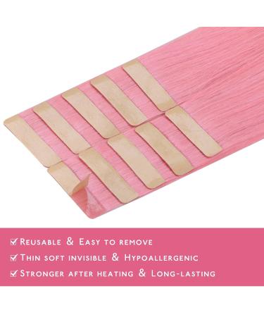 Buy If-of-hearted Pink Tape Extensions | Real Hair Tape-in Extensions 10pcs 25g 35cm | Invisible Smooth Hair Extensions for Girls #Pfirsich - Buy Online on GoSupps.com
