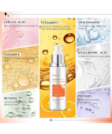 Retinol Cream for Face Collagen Neck Creams for Tightening and Firming Anti Aging Day & Night Facial Moisturizer + Super Vitamin C 20% Serum for Women Dark Spot Remover for Face - Buy Online on GoSupps.com