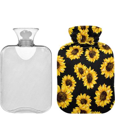Black Sunflowers Heat Bottle 2L | Pain Relief & Warmth for Muscle Injuries Feet & Bed - International Shipping - Buy Online on GoSupps.com
