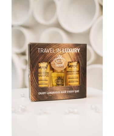 RICH Travel in Luxury Gift Set - Intense Moisture Shampoo Conditioner & Argan Oil Elixir for Ultimate Hair Hydration | International Shipping - Buy Online on GoSupps.com