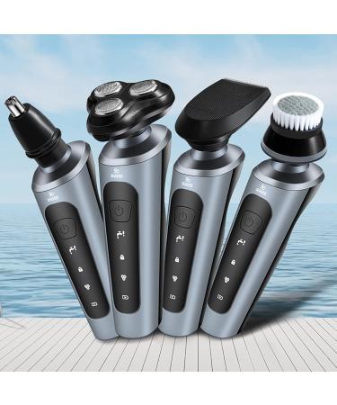 Eurobuy 4 in 1 Electric Razor for Men Waterproof Mens Electric Shavers Cordless Nose Hair Trimmer with Facial Cleansing Brush for Facial and Body Shaving USB Rechargeable - Buy Online on GoSupps.com
