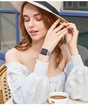 Rabini Metal Magnetic Band Compatible with Apple Watch 38mm 40mm 41mm 42mm 44mm 45mm 49mm  Rainbow Stainless Steel Mesh Loop Bands for iWatch SE Ultra Series 8 7 6 5 4 3 2 1 Women Men  Multicolor 1-Multicolor 38mm/40mm/41mm - Buy Online on GoSupps.com