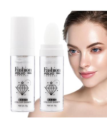 Highlighting Powder For Face | Not-sticky Sparkle Highlighter Powder | Makeup Cosmetic For Traveling Shopping Wedding Prom For Women Girls Pochy #1white