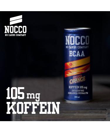 Nocco BCAA Energy Drink 24 Pack - Sugar-Free Vegan Caffeine & Amino Acids - Blood Orange Flavor (24 x 330ml) - Boost Your Energy! - Buy Online on GoSupps.com