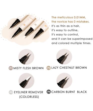 Vtrem 3 Pack Eyeliner Pencil Set - Waterproof & Smudge Proof Liquid Eye Liner Pen - Long Lasting All Day - Light Brown, Black, Colorless - Buy Online on GoSupps.com