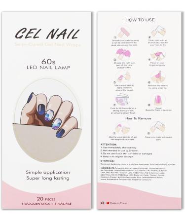 JMEOWIO Gel Nail Stickers Purple Glitter Marble Semi Cured Gel Nail Strips Wraps UV/LED Nail Supplies Nail Art Design Decoration Accessories - Buy Online on GoSupps.com