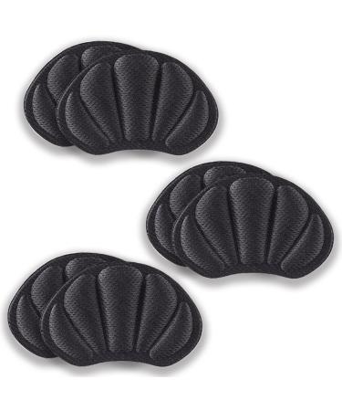 Jinpojun 3 Pairs Heel Cushion Pads Inserts Strong Sticky Backing for Shoes Too Big Sport Shoes Self-Adhesive Heel Cushion for Women and Men Foot Cushions Pads Prevent Grind Feet (Black)