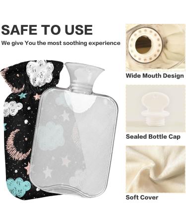 Naanle Vintage Moon Star Heat Bottle - 1L Transparent Hot Water Bottle for Pain Relief & Therapy - International Shipping Available - Buy Online on GoSupps.com