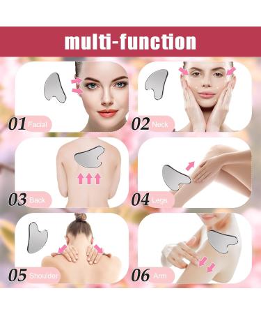 SUS304 Stainless Steel Gua Sha Facial Tool | Heart Shape Scraping Massage for Face Eye & Neck | Smooth SPA Therapy - Buy Online on GoSupps.com