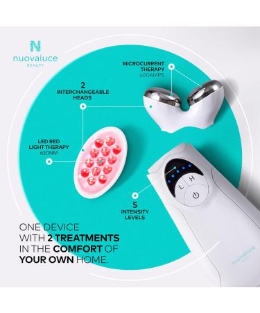 Nuovaluce Anti Aging Microcurrent & Red Light Therapy Device - FDA Cleared for Wrinkle Reduction and Skin Tightening - Handheld Face Toning Machine for At-Home Use - Buy Online on GoSupps.com