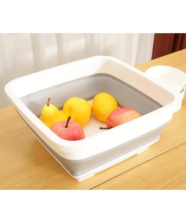 AAKitchen Collapsible Dish Basin for 9L Capacity Collapsible Sink Tub Dish Wash Basin Portable Dish Tub Foldable Dishpan for RV Trailers Camping Dish Washing Tub (White and Gray) - Buy Online on GoSupps.com