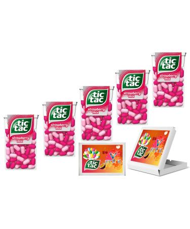 5 x TIC TAC VARIETY FLAVOURS SWEETS (18g x 5) (STRAWBERRY MIXED)