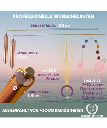 Vibratis Professional Duvas Premium Model & Rose Quartz Pendulum Set | Ideal for Radiesthesia Beginners Lifetime Guarantee - Buy Online on GoSupps.com