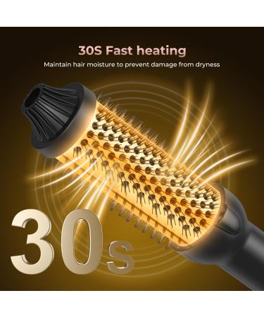 Buy Thermal Brush | 1.5" Heated Round Brush Curling Iron with Ceramic Tourmaline & PTC Heater - Detachable & Travel-Friendly - Buy Online on GoSupps.com