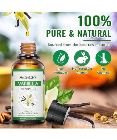 Aeshory 100% Natural Essential Oils Vanilla 50ml - Therapeutic Quality Aromatherapy Fragrance Oil for Diffuser Humidifier Skin & Hair Care Massage - Buy Online on GoSupps.com
